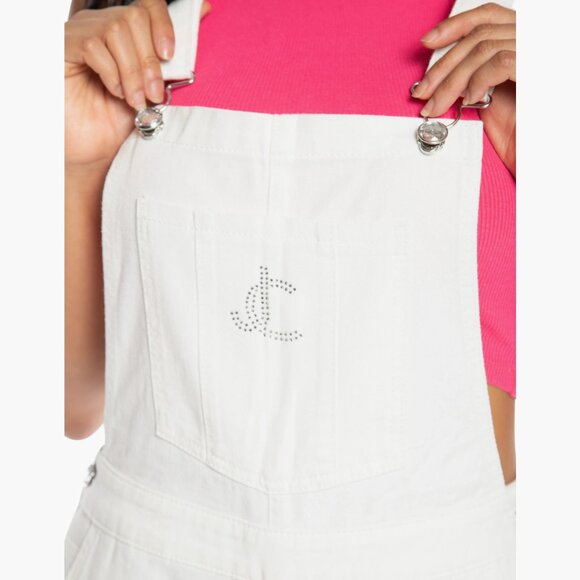 NWT Juicy Couture Wide Leg Overalls Large, WHITE - Picture 4 of 11